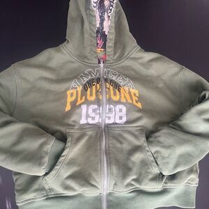 Olive Green Men's Hoodie Jacket